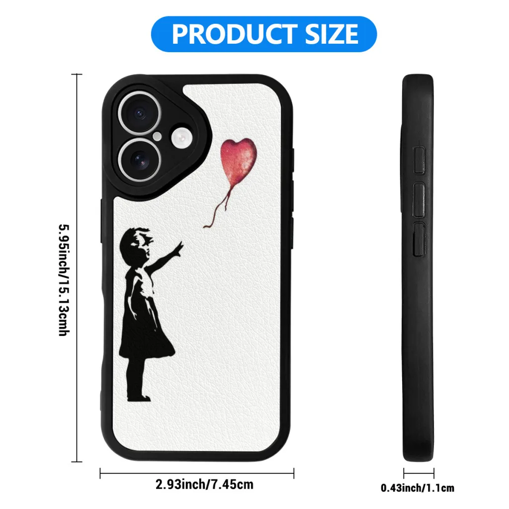 Banksy - Girl with balloon red Phone Case For iPhone 16 Pro Max Plus Soft Silicone Skin Case