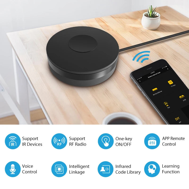 1/2/3 pz Tuya WiFi IR RF telecomando 315/433MHz universale per tutti i condizionatori TV supporto Alexa Assistant Voice