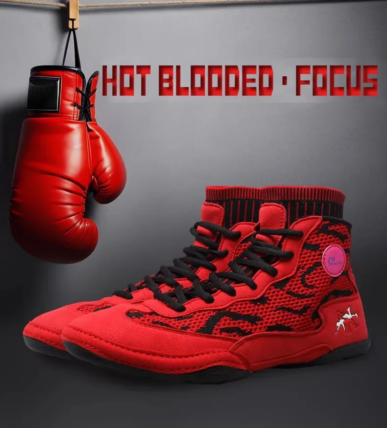

Professional Boxing Shoes for Couples Designer Wrestling Shoes for Men and Women Anti-Slip Training Shoes Designer Combat Shoes