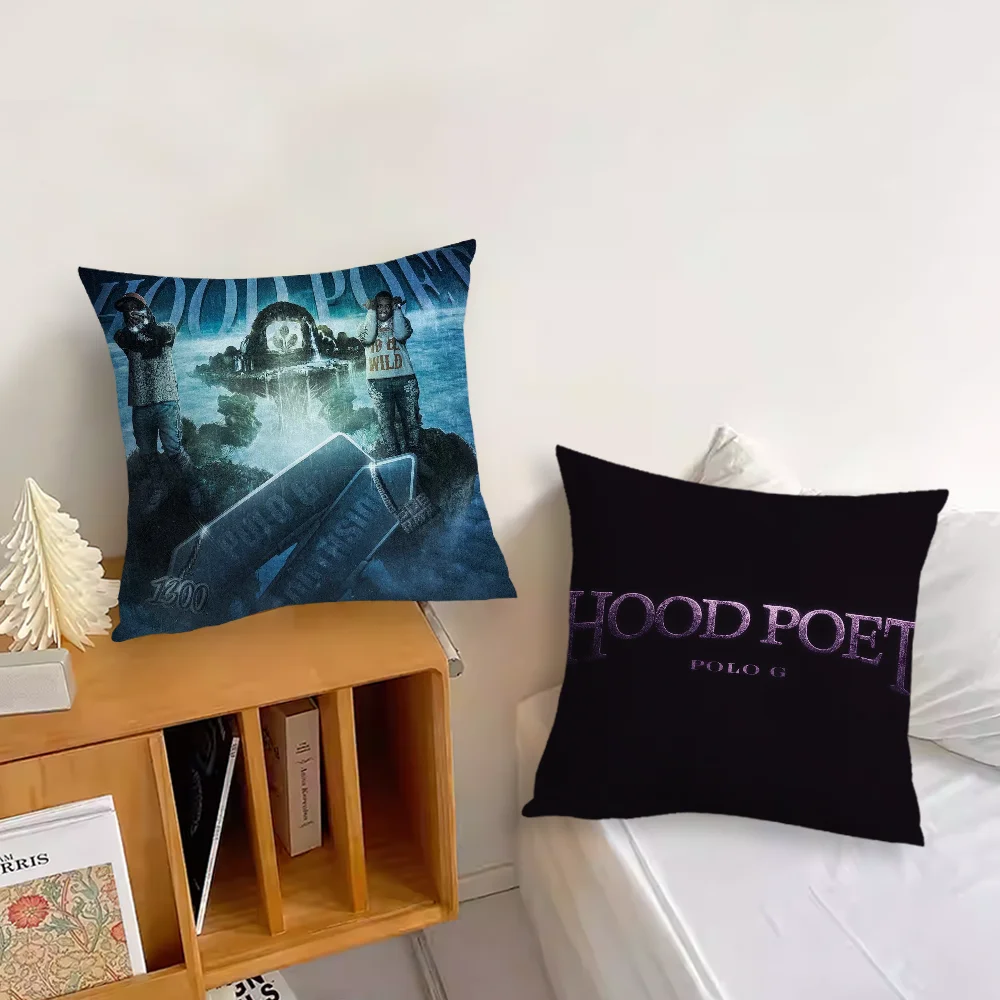 Polo G Hood Poet Pillow Case For Sofa Bedroom Living Room Office Bedside Table Backrest Cushion Printing Square