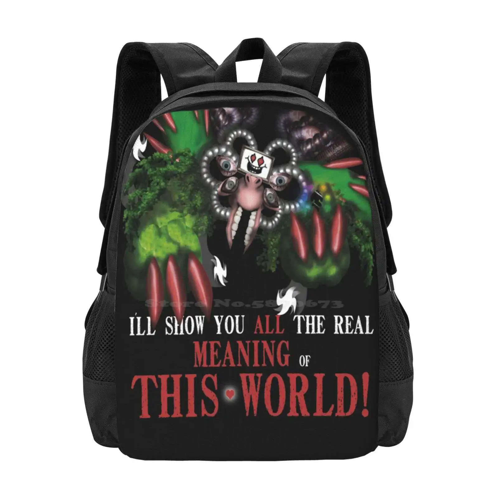 Flowey The Flower Eng School Bag Big Capacity Backpack Laptop Undertale Flower Creepy Your Best Nightmare Gamer Videogames