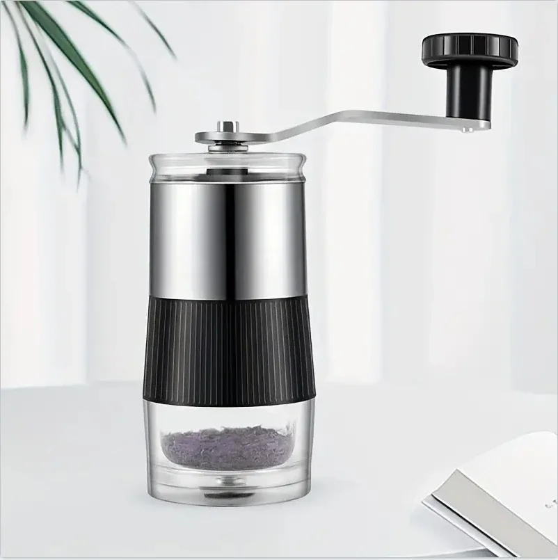 New Mini Hand Shake Manual Grinding Convenient Stainless Steel Ceramic Core Coffee Bean Grinder Visual Coffee Machine Tools