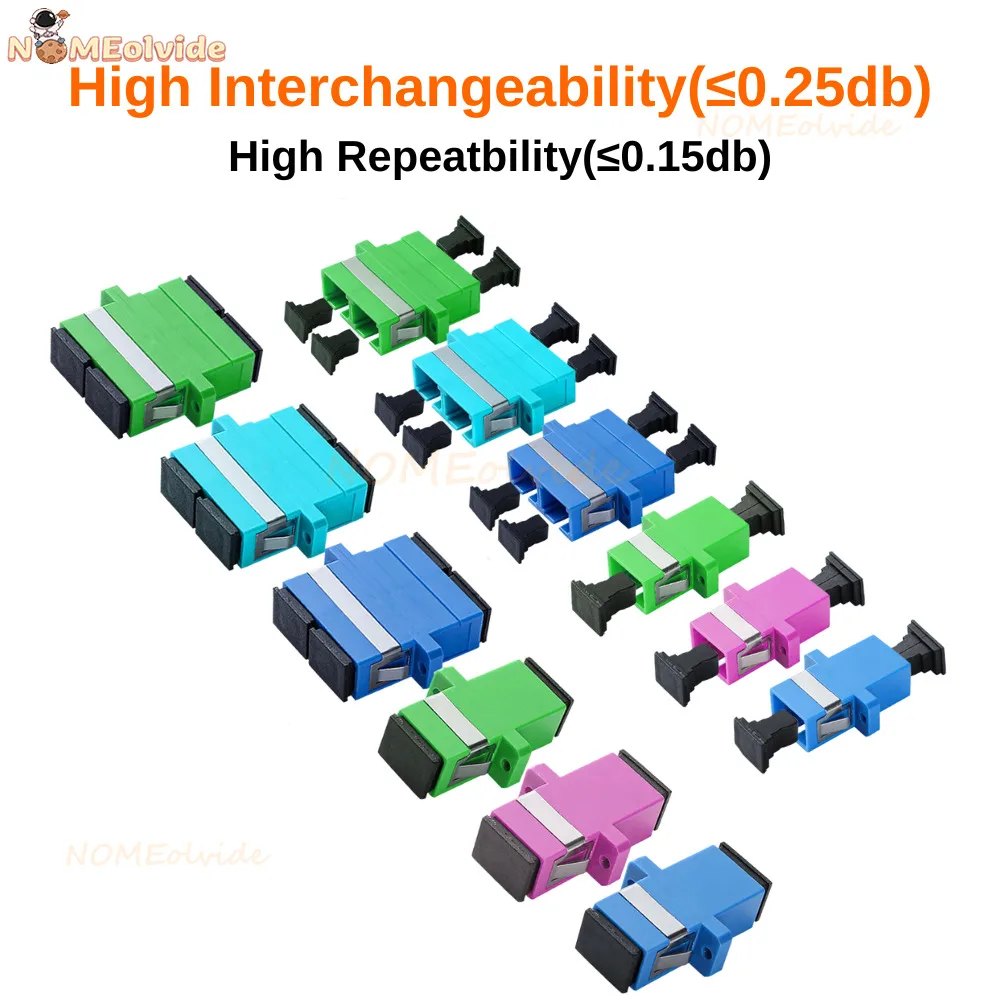 10Pcs SC to SC UPC/APC/OM3/OM4 Couplers, Duplex Fiber Optical Adapters Cable Connectors SM MM Fiber Simplex Flange Ftth Adapter