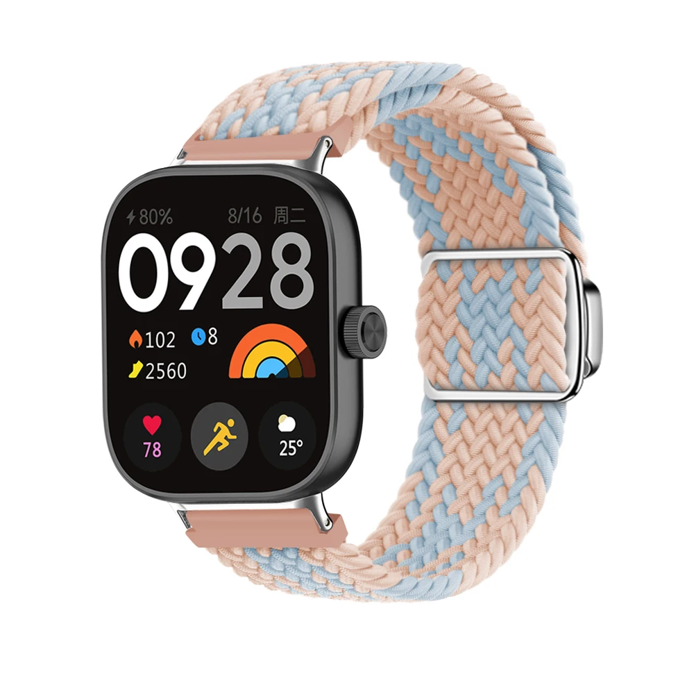 Nylon Magnetic Strap For Xiaomi Redmi Watch 4 Braided Solo Loop Replacement Bracelet Correa for Xiaomi Mi Band 8 Pro Wrist Strap