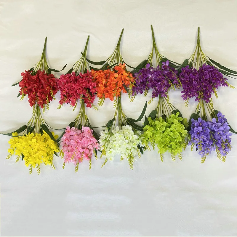 9-Forked سنو الأوركيد محاكاة زهرة DIY بها بنفسك زهرة المواد الأوركيد للزينة الزفاف ديكور المنزل لينة الجدول الديكور