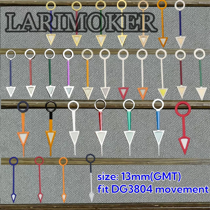 

LARIMOKER 13mm Watch Hands Golden Black Orange Blue Green Luminous Suitable for DG3804 GMT Watch Hands