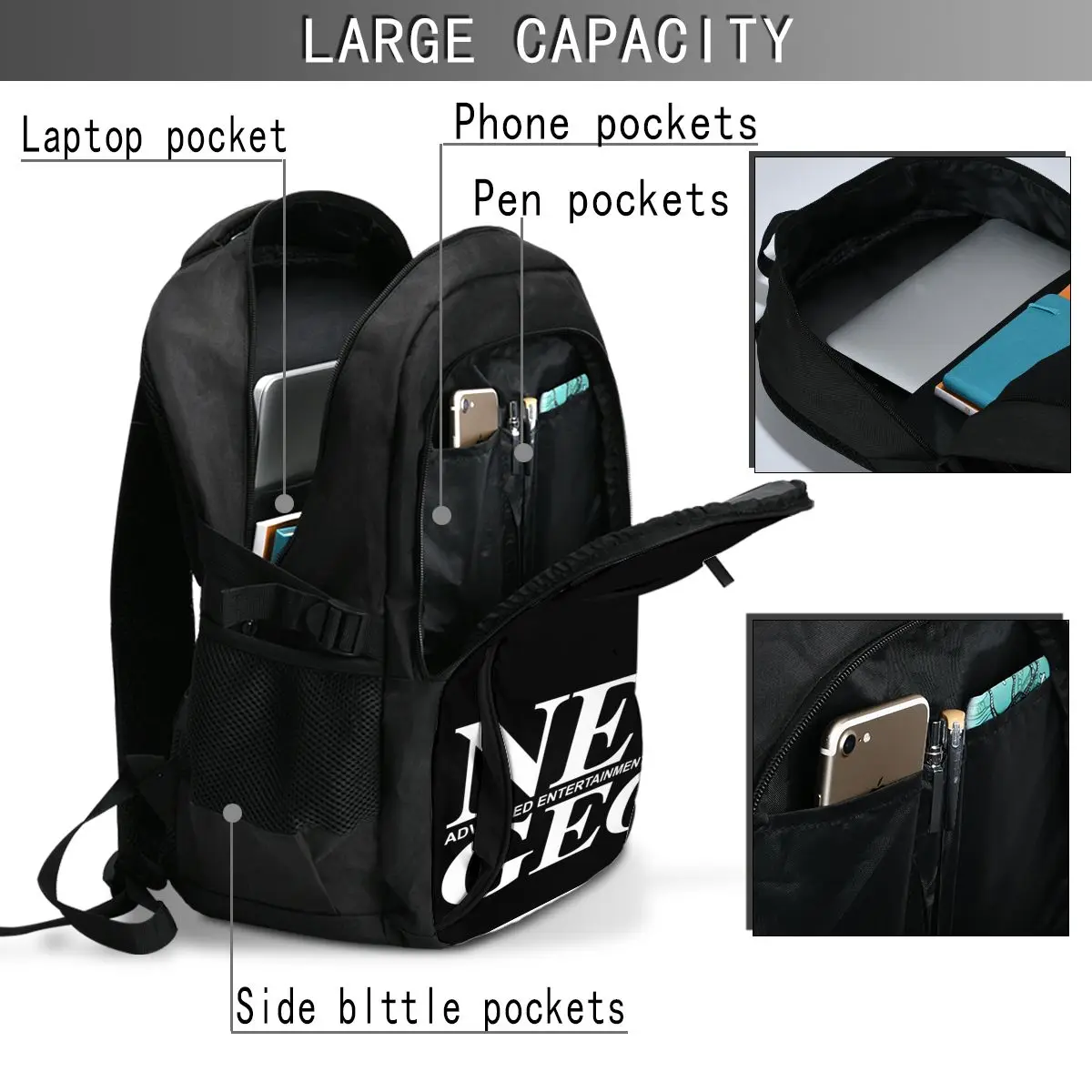 New Neo Geo Pro Gear Spec Logo Usb Backpacks Fashion Tote Travel Hiking Usb Port Notebook Bags