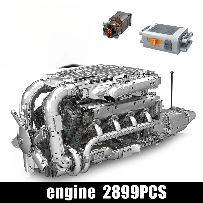 

Mould King 10168 Technical Car Engine Toys The V8 Tmin-Turbo Engine Building Block Assembly Engine Brick Set Kids Christmas Gift