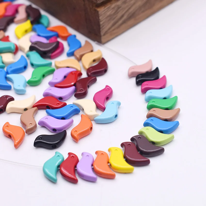 6x13mm Color Bird Shape Beads Jewelry Findings Metal Alloy Beads For Jewelry Making DIY Bracelet Necklace