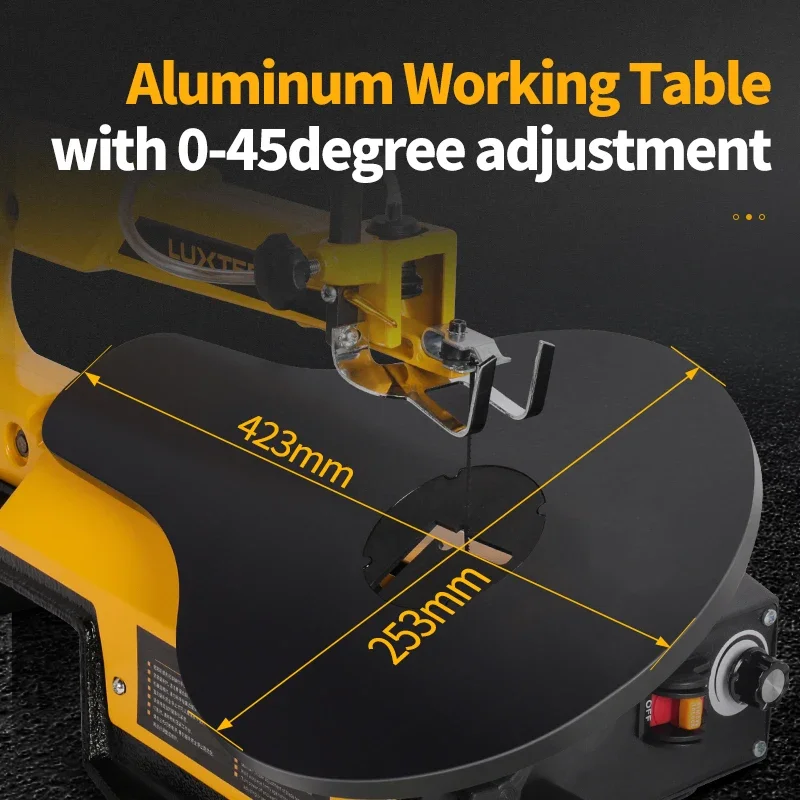 LUXTER Pro 16 inch Variable Speed scroll saw machine with Work Light Flexible Shaft