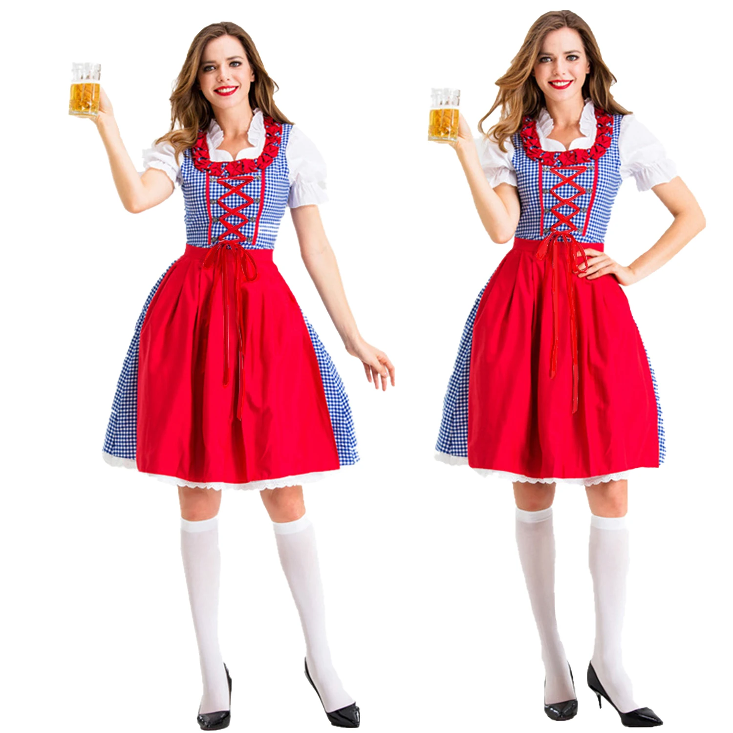 

Womens Traditional Oktoberfest Munich Dirndl Dress German Bavarian Beer Festival Costume Carnival Party Fancy