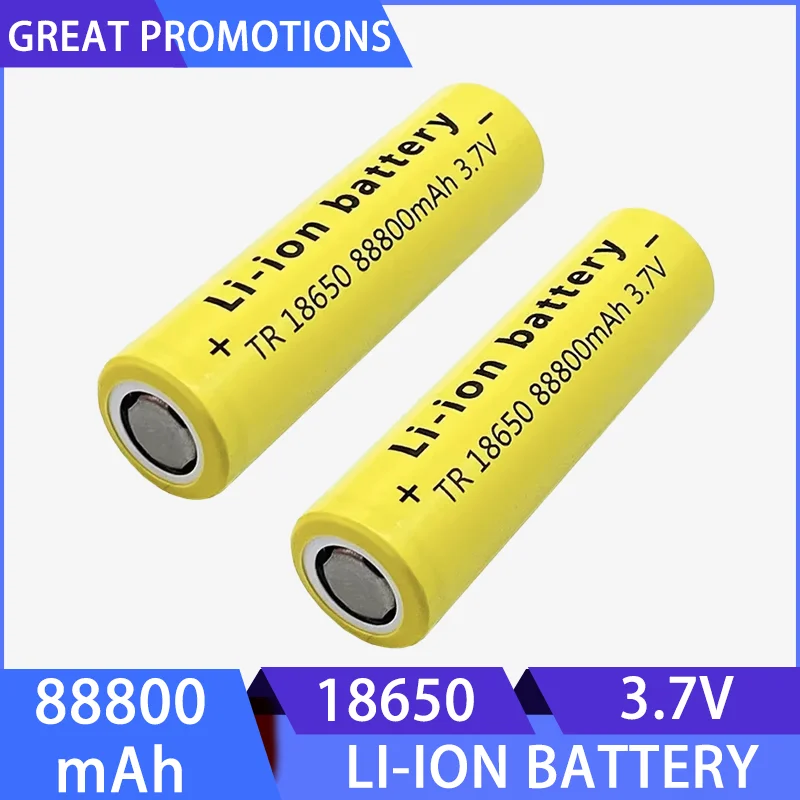 2026 Original 18650 Rechargeable Battery 88800mah Battery 3.7 V 18650 for Flashlight Battery Toy Power Charging Computer