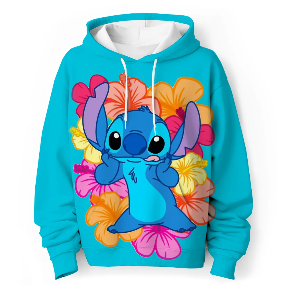 Disney Stitch creative printed children's clothing boys and girls street casual sweatshirts outdoor sports 3-14 years old hoodie