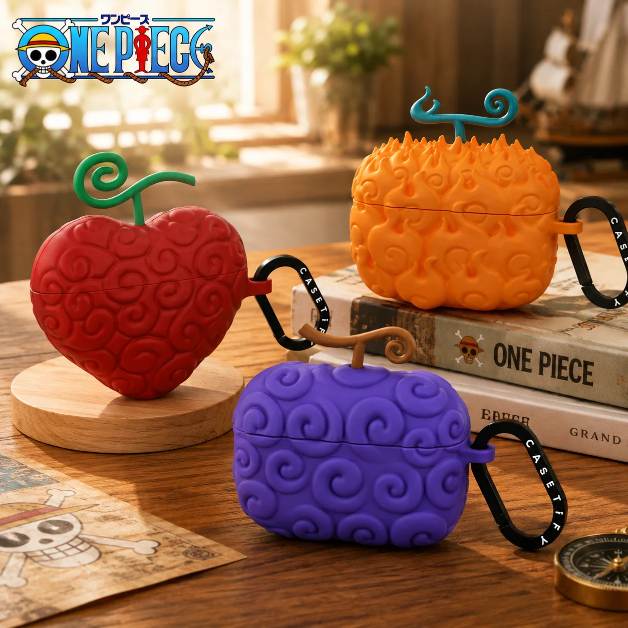 One Piece Goods Devil Fruit AirPods Pro Hülle Silikon Drahtlose Kopfhörer Schutzhülle für AirPods Pro 1. und 2. Generation