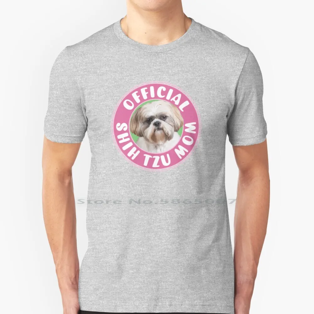 Shih Tzu Mom 100% Cotton T Shirt Shih Tzu Rescue Shih Tzu Art Shih Tzu Portrait Shih Tzu Mom Tee Short Sleeve Long Sleeve Gift