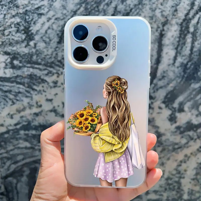 Mädchenmuster Handyhülle für iPhone 17 16 14 15 Plus Pro Max 11 12 13 Pro Max 13 Mini Stoßfeste Laser-Mode Rückseiten-Cover – Detail 4