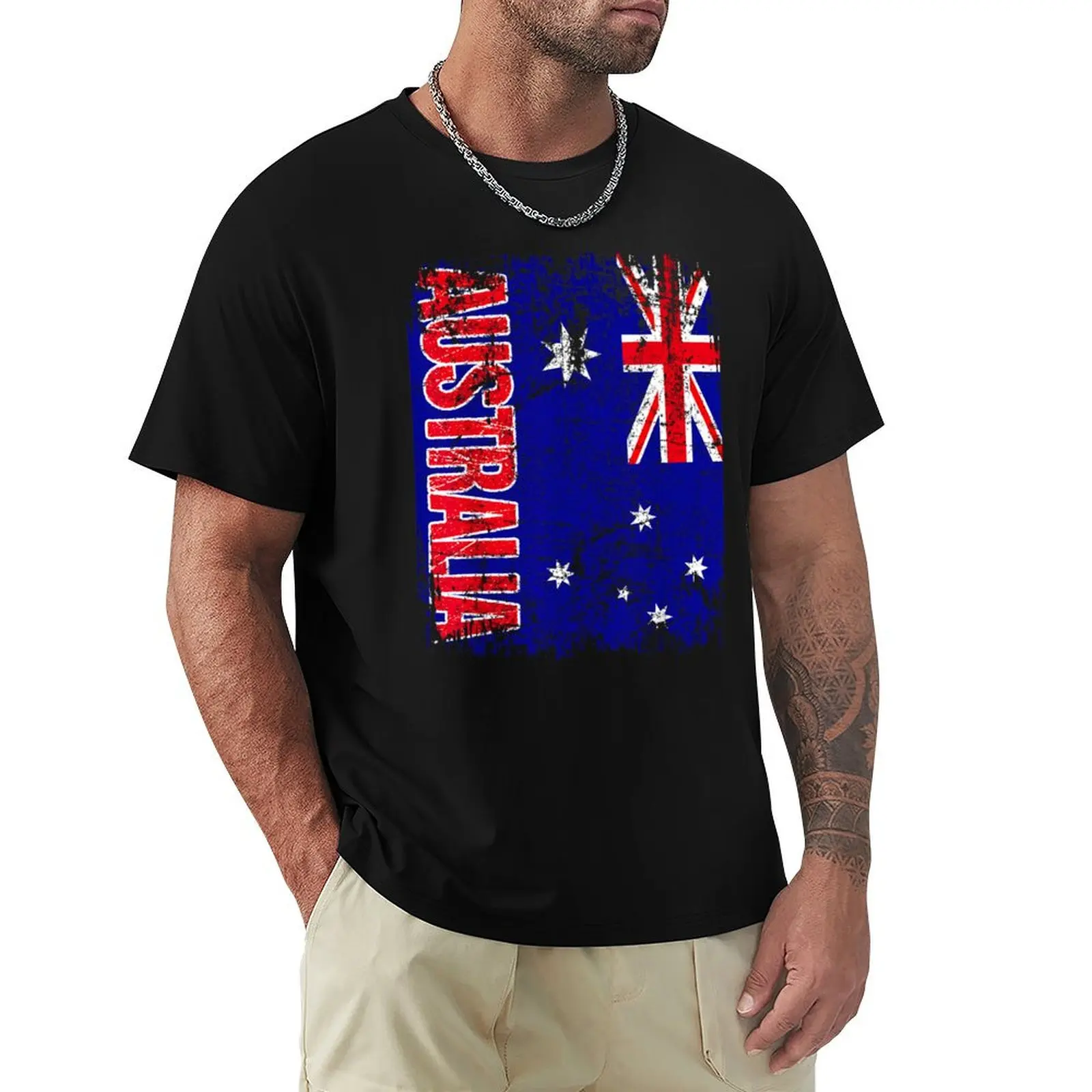 

Australia Flag Vintage Distressed Australia T-Shirt man t shirt affliction shirts sports fans mens t shirts top quality