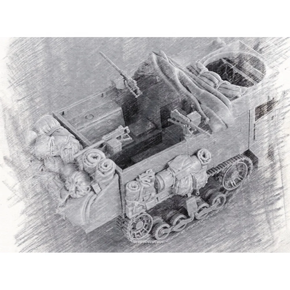 

Набор неокрашенных моделей из смолы в масштабе 1/35, комплектующие US M2, в разобранном и неокрашенном виде GK 762T.