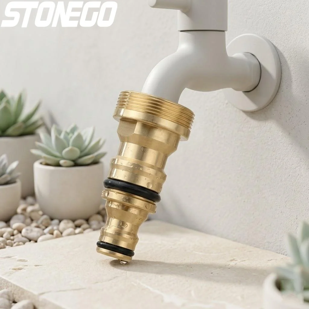 

Brass Hose Connector Adapter Kitchen Faucet Garden Quick Connect Tap Fitting M22 M24 Thread