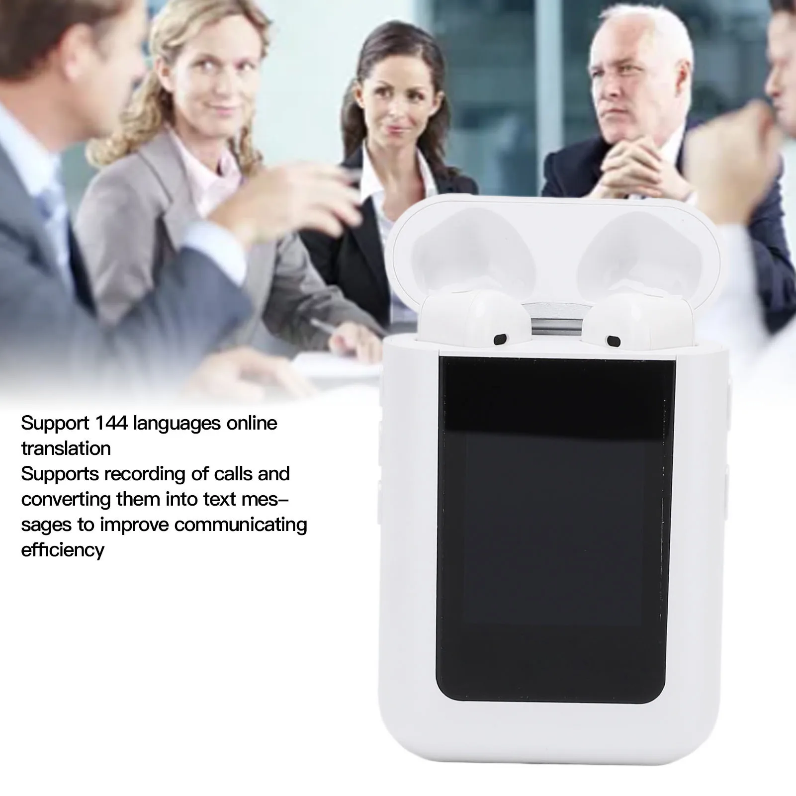 Language Translation Earbuds 144 Languages Translation Earphone LCD Screen AI Interaction Noise Reduction Bluetooth for Travel