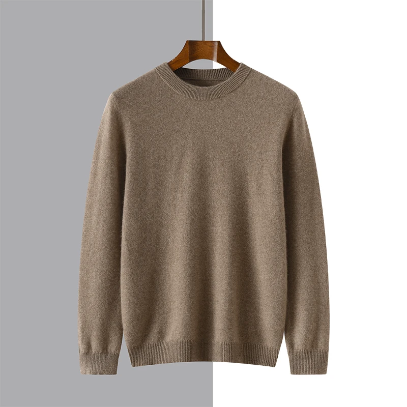 Autumn And Winter New Round Neck Men\'s Wool Base Sweater Jacket Cashmere Sweater High-End Knitted Top