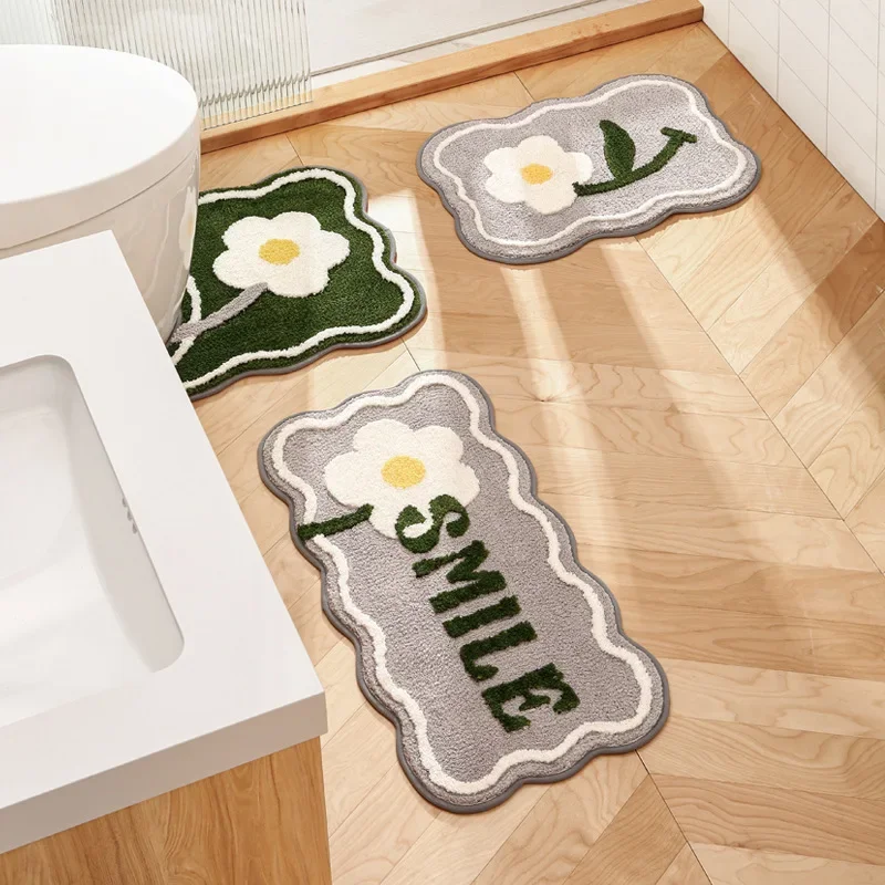 Bath Mat Set Bathroom Non Slip Carpet Entrance Door Mat Bedside Rug Kitchen Oil-proof Mat High-quality Home Floor Mats