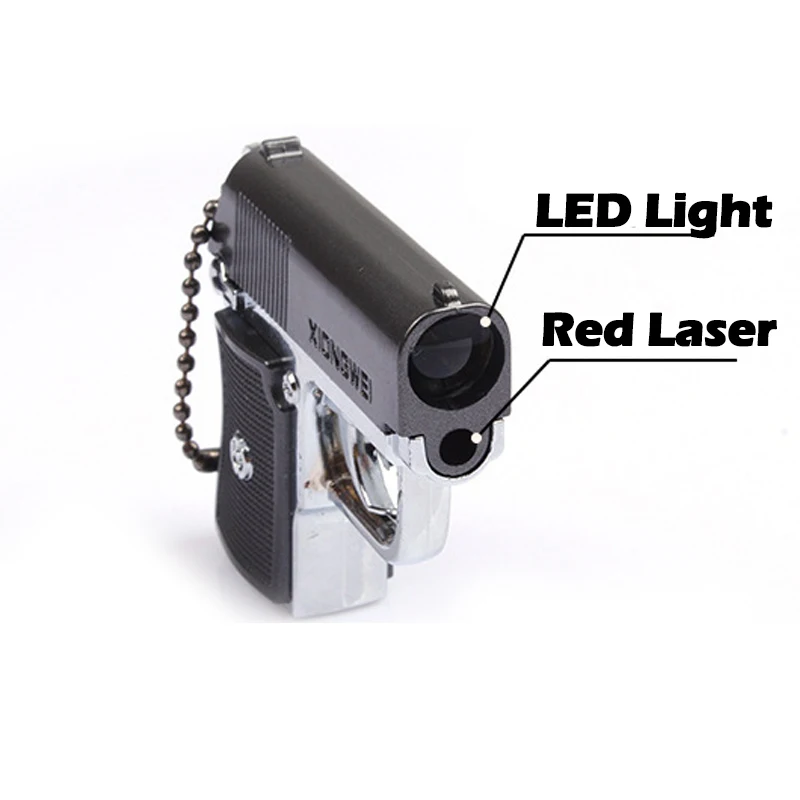 2024 NEW 2 In 1 Gun Model Flashlight Lighting Laser Infrared Multi-function Key Chain Cat Toy Flashlight