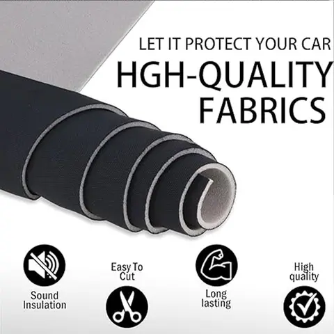 1 Pcs Car Headliner Fabric. For Automotive Interior Repair. Headliner Lining: Length: 122cm, Width: 145cm (48 * 57 inches). Suede Material With 3M Foam. Black.