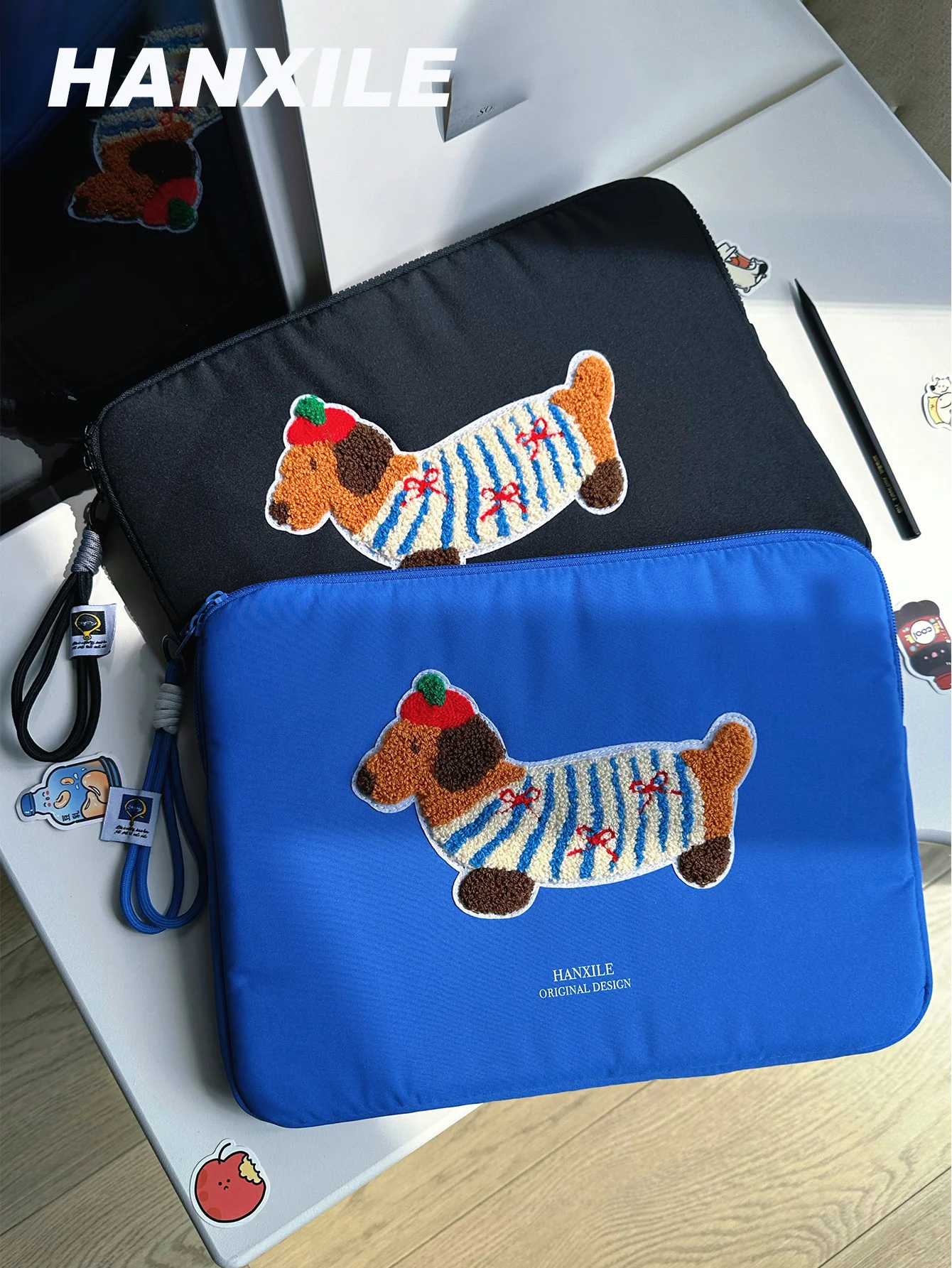 Cute Dog Laptop Sleeve 13-14 15-16inch Dachshund Pet Protective Computer Case Laptop Protective Shell 9.7-11inch Tablet Travel Protective Case