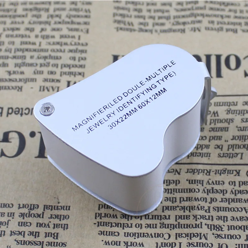 30X 60X Illuminated Jewelers Loupe Magnifier Foldable Jewelry Magnifier With Bright LED Light For Gems Jewelry Coins Stamps image 3