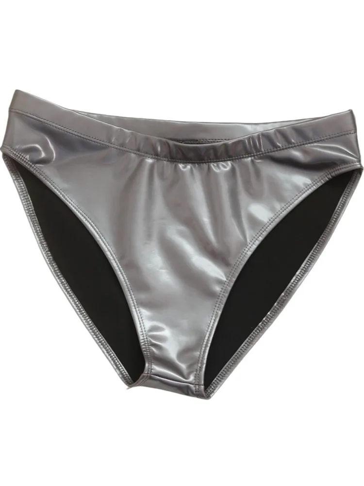 Plus Size Wetlook Shiny PVC Ladies Panties Sexy High Waist Underwear Women Calcinha Bragas Briefs Lingerie Shorts Calzon Mujer