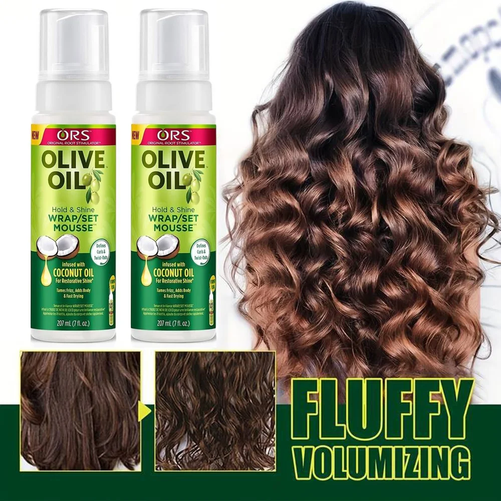 207ml/100ml  Curly Hair Mousse For Wigs Strong Hold Olive Oil Hair Styling Mousse Anti-Frizz Hair Foam Mousse For Styling Hair image 4