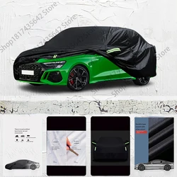 For Audi RS3 Fit Outdoor Protection Full Car Covers 210T Snow Cover Sunshade Waterproof Dustproof Exterior Car cover Black
