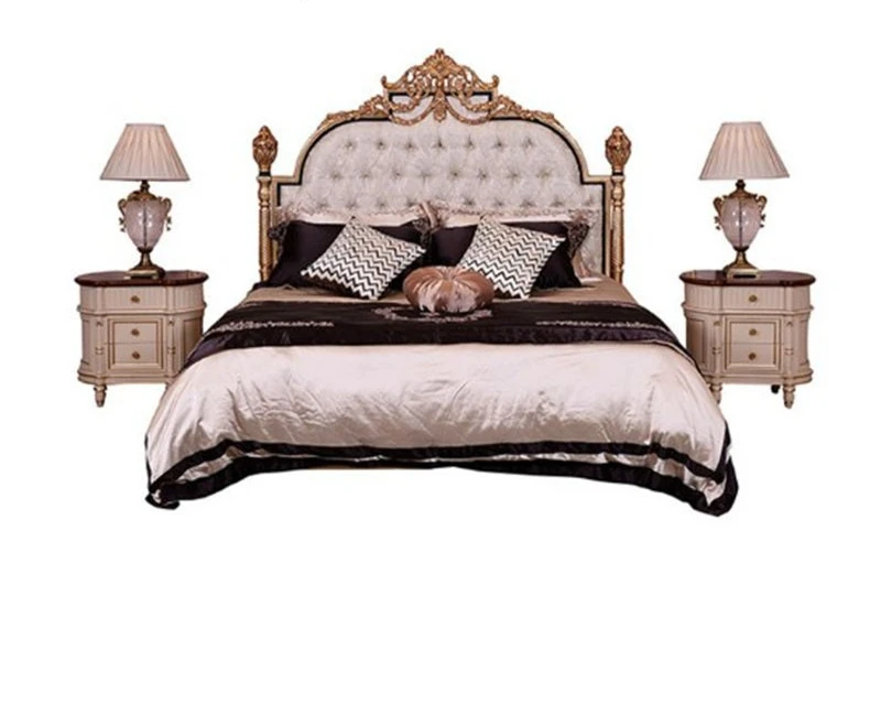 European double bed French classical 1.8 meters 2 meters fabric engraved double bed