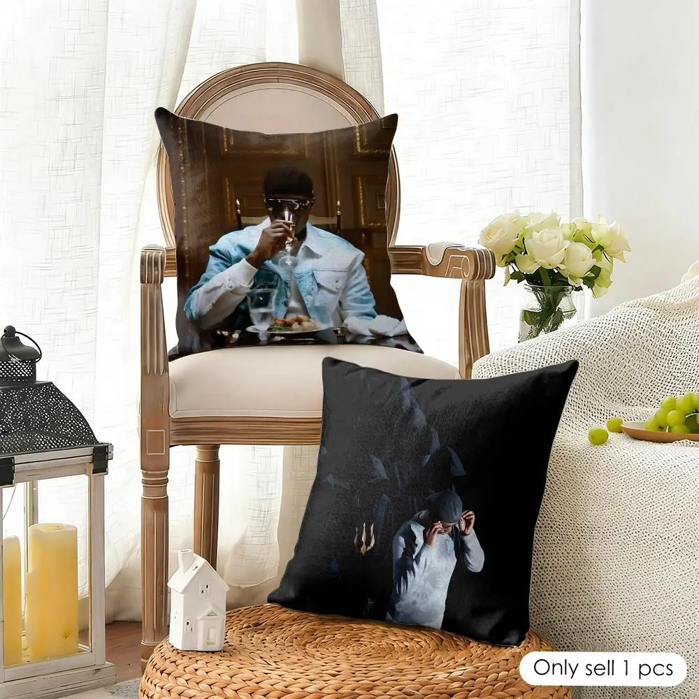 W-Werenoi Rapper Singer Cushion Cover Organic Linen Square Pillow Case Durable Non-Allergenic And Kind To Skin