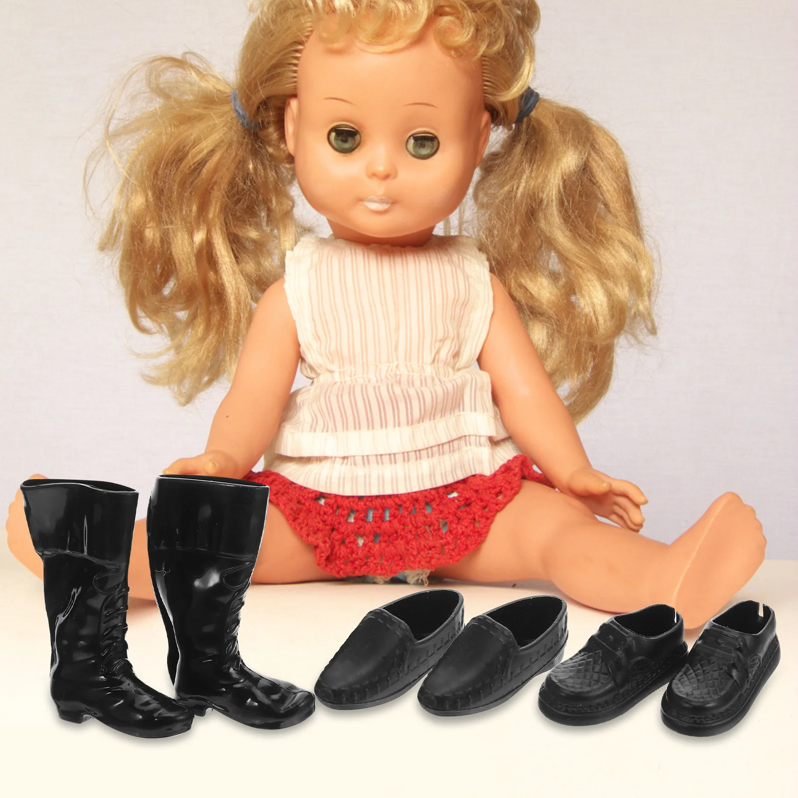 

Dressing Shoes Mini Boots Babydoll Accessories Dollhouse Miniatures Realistic Plastic Fit Playtime Display