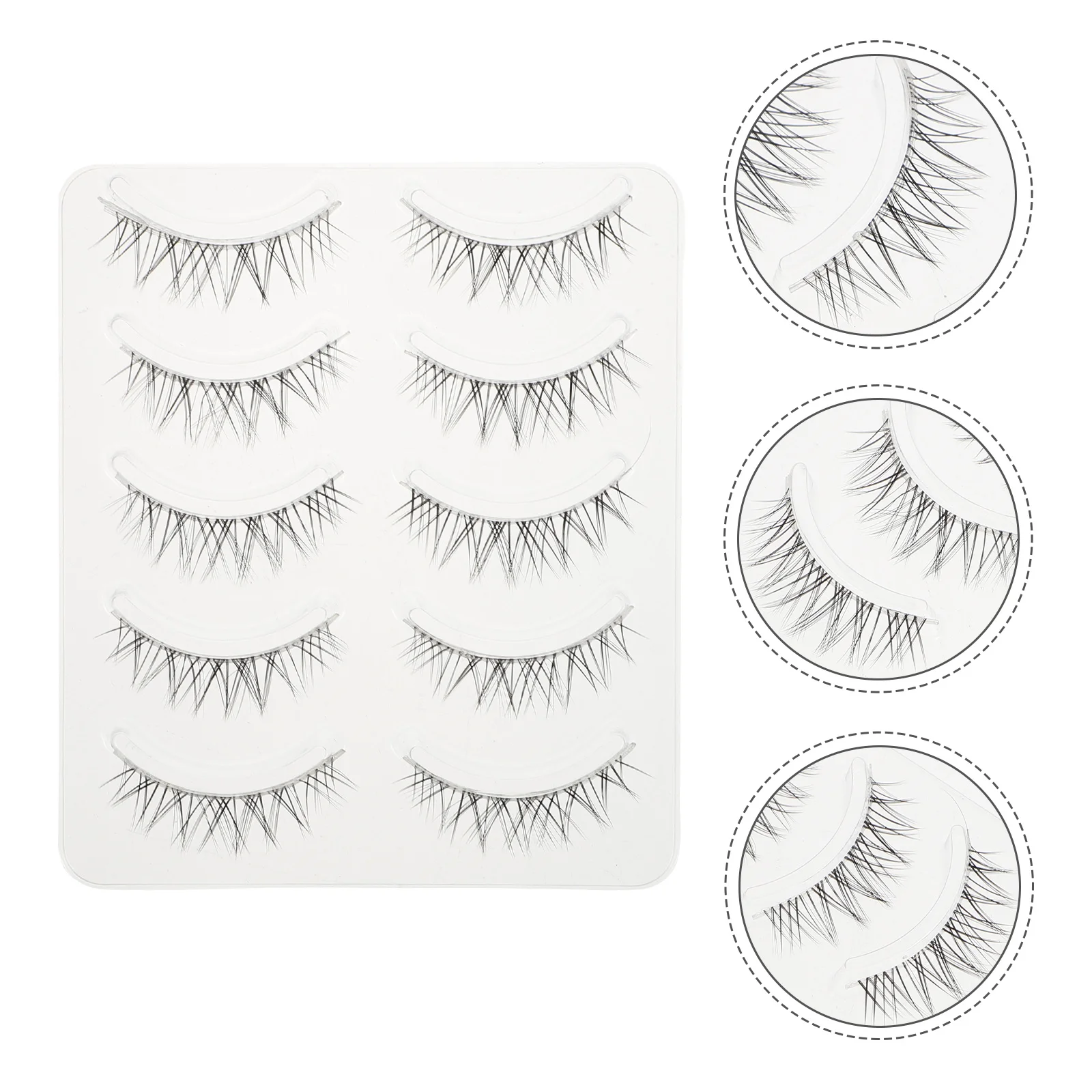 5 أزواج الرموش الصناعية الطبيعية كثيفة مجعد الألياف جلدة للنساء تجميل ضد الماء الجمال العين اكسسوارات الزخرفية وهمية لاش #3