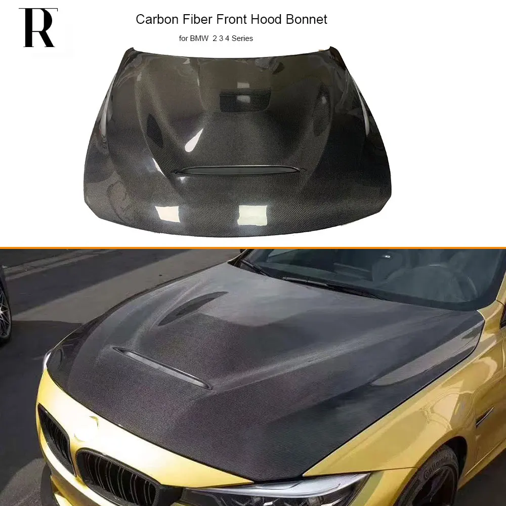 GTS Style Carbon Fiber Front Bumper Engine Cover Hood Bonnet for BMW F22 F87 M2 F30 F32 F33 F36 F80 F82 F83 M3 M4 12-22