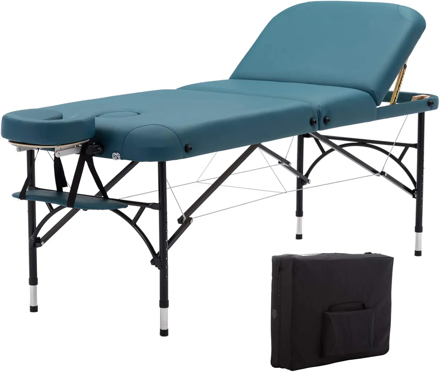 Mesa de massagem leve portátil com perna de alumínio, salão facial Spa, cama de tatuagem, 3 dobrável, casa, escritório, sala de estar, 28 "largura