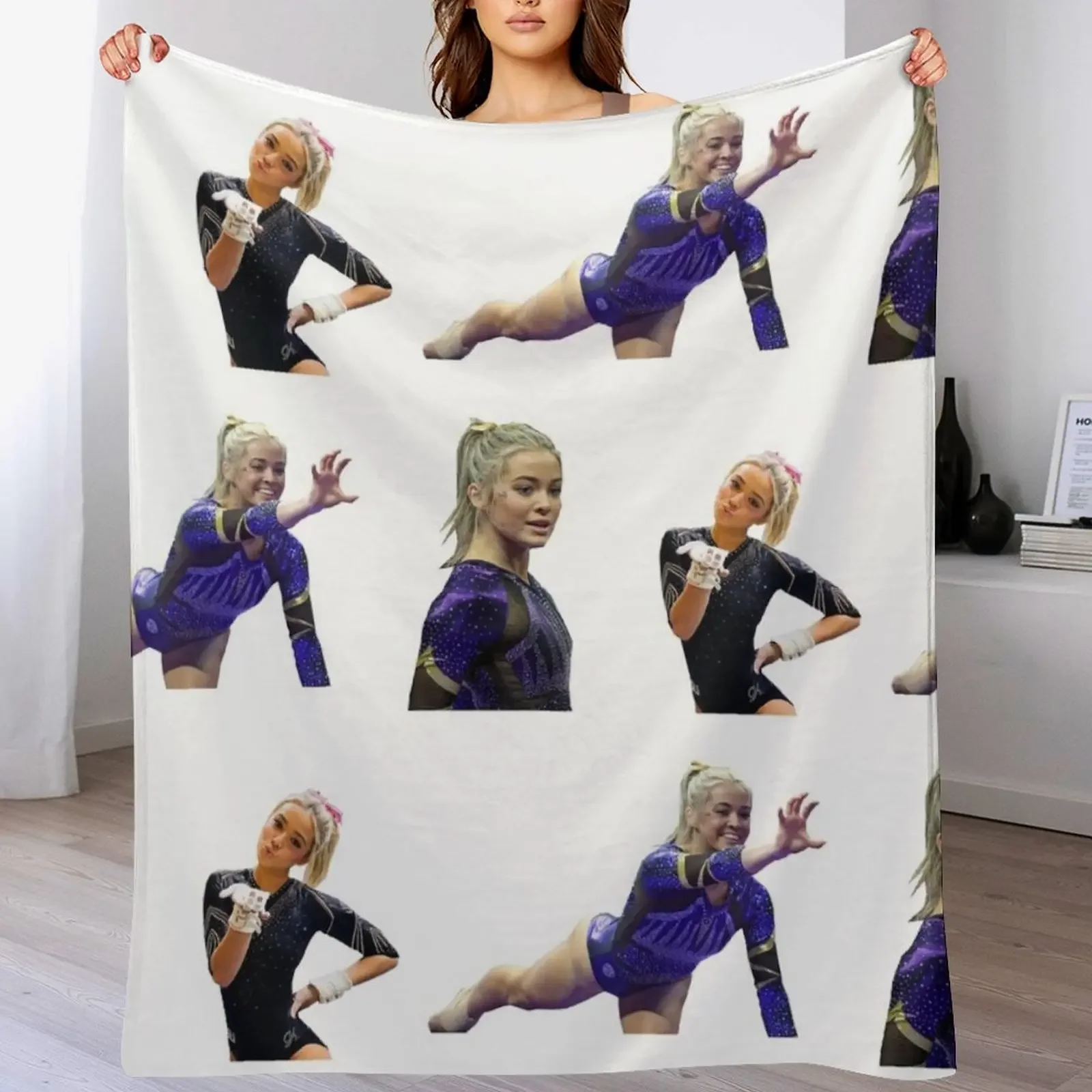 

Livvy Olivia Dunne pack Throw Blanket Plush Fuzzy Cozy Blanket for Couch Sofa