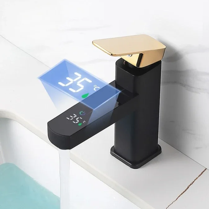 

Bathroom Digital Faucet Temperature Control Smart Faucet Kitchen Hot Cold Water Basin Faucet Mixer Taps Mounted Faucets