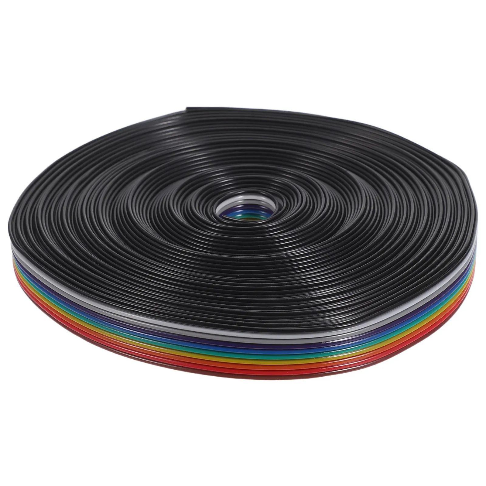 1 Roll Idc Flat Ribbon Cable 10P 28Awg Copper Wire Flexible Ribbon Wire Assembly Industrial Signal Wiring Idc Connector Cable