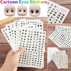 1Sheet Cute Cartoon Eyes Stickers Face Organ Paster DIY Doll Accessories Anime Figurine Doll Clay Decals Educational Toys Newest