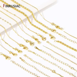 Multi Styles 18K Gold Plated Brass Thin Link Chain Bulk Necklace Chains For DIY Necklace Jewelry Making Supplies Wholesale