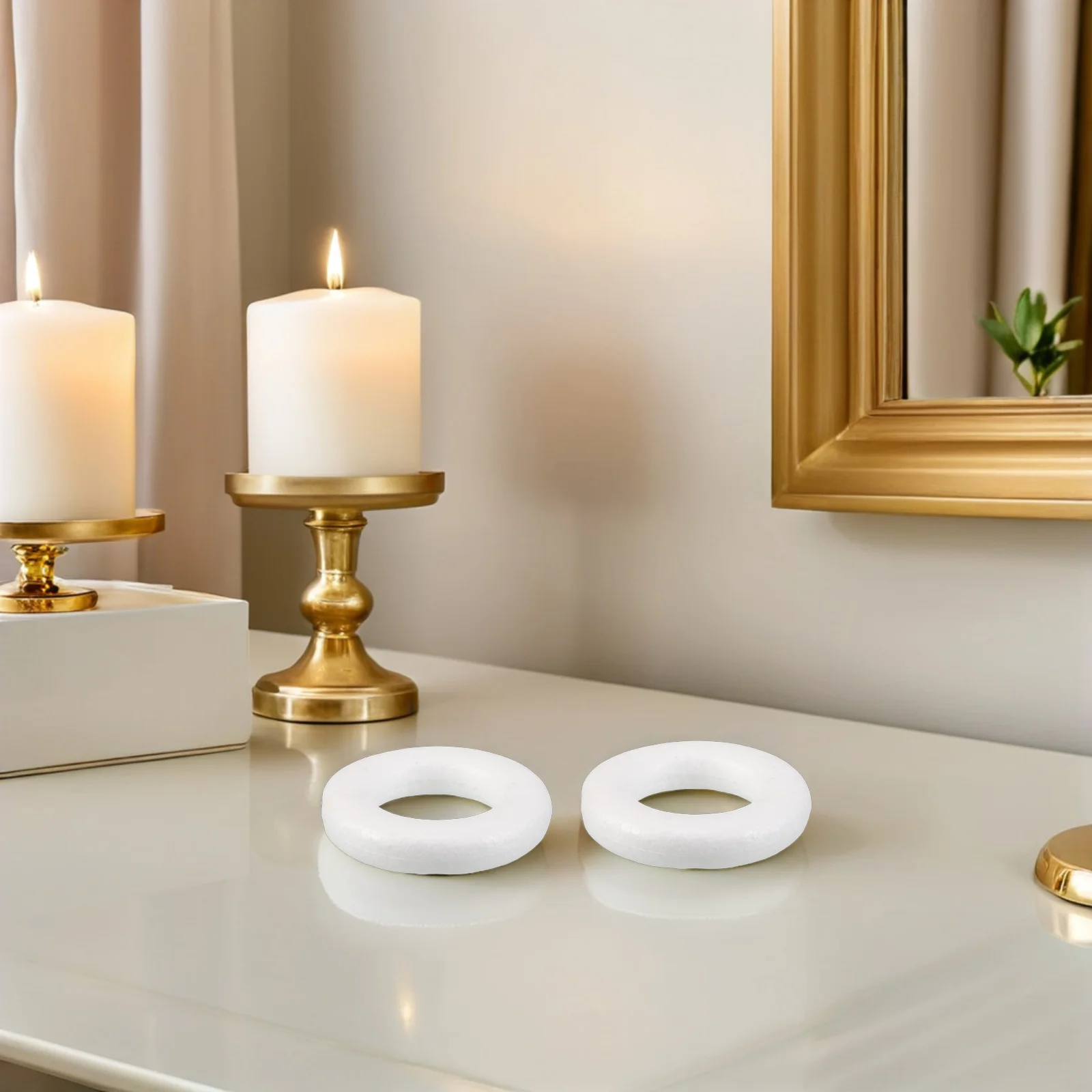 

50Pcs Foam Wreath Forms 8Cm Round Craft Rings for Wedding Decor DIY Floral Hoop Projects Wreath Base Decoration