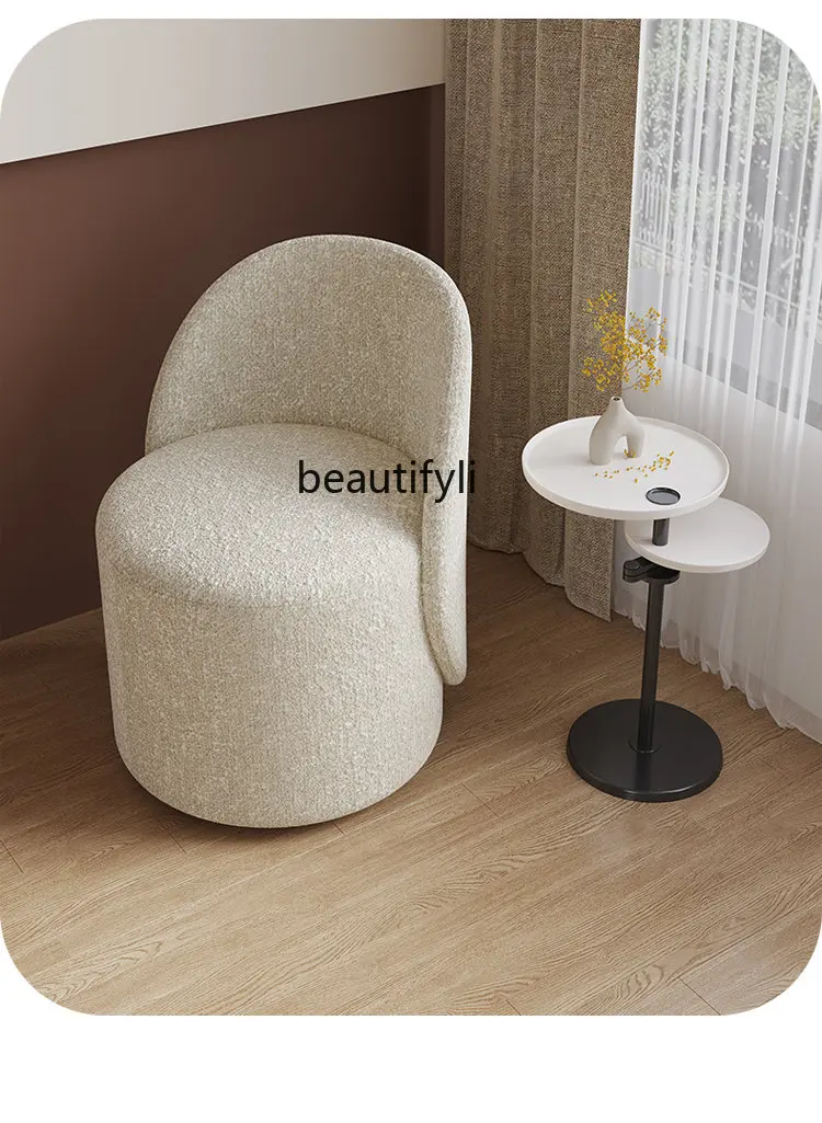 

Makeup Stool Dressing Stool Chair Bedroom Light Luxury Backrest Dressing Table Stool round Stool