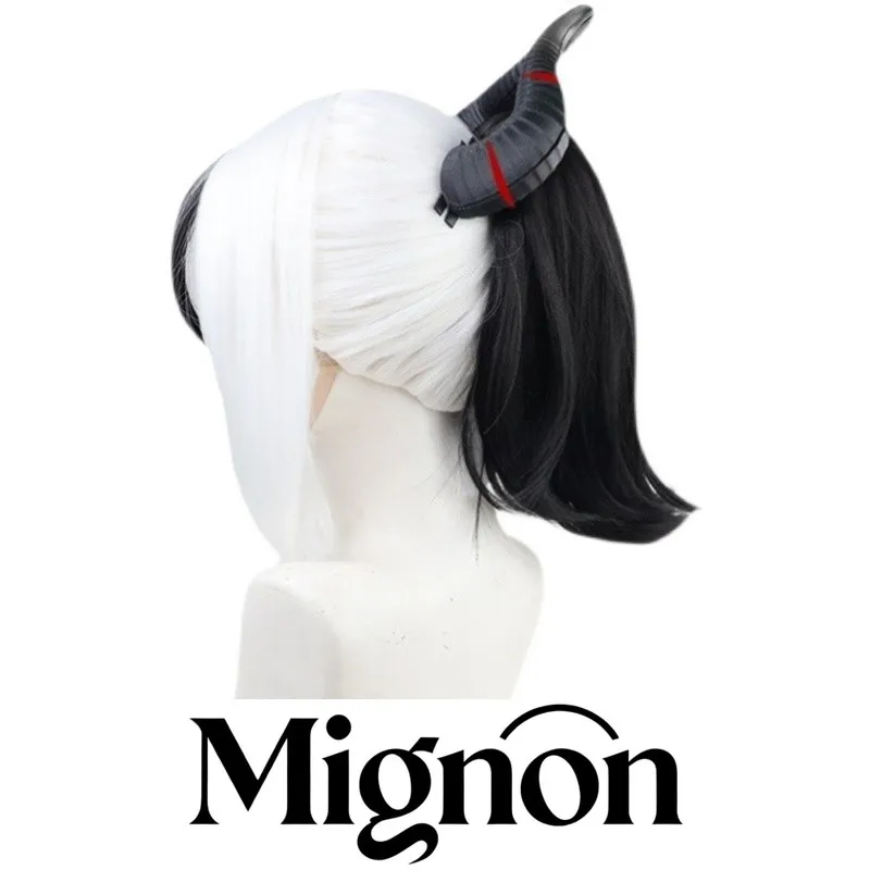 Blue Archive Kayoko cosplay wig black white high ponytail with prop Halloween gift
