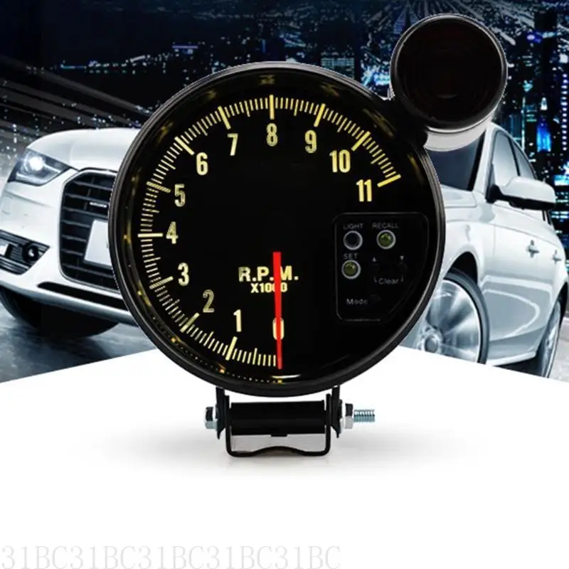 

7 Color LED Auto Tachometer Tacho Gauges 0~11000 RPM Meter 5" 127mm RPM Meter for 4 6 8 Cycliner Vehicle
