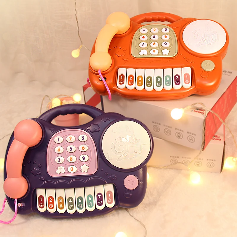 Baby Toys 13-24 Months Musical Piano Girls Mobile Phone Music Toy for Children 1 Year Kids Educational Phone Toy Birthday Gifts