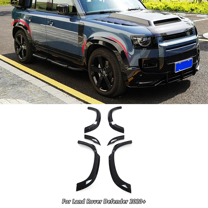 

be suitable for Land Rover Defender 110 Black Wheel Arch ABS Matte Black Carbon Fiber Wide Wheel Curved Wheel Arch